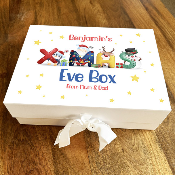 Christmas Eve Box Characters Xmas Bright Stars Personalised Xmas Hamper Gift Box