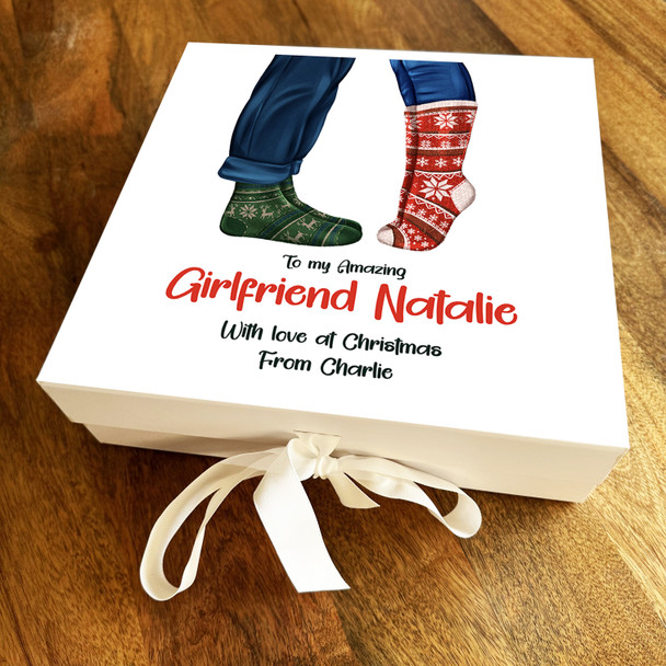 Amazing Girlfriend Romantic Winter Christmas Socks Personalised Hamper Gift Box