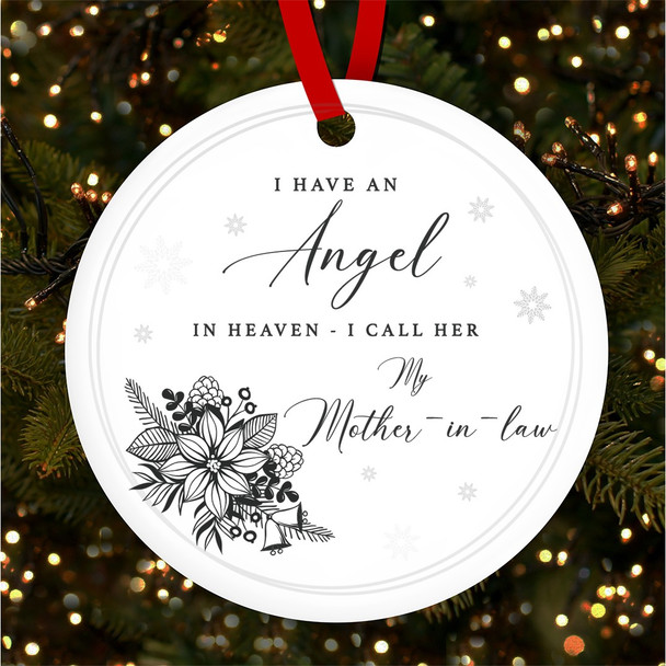 Mother-in-law Memorial Angel In Heaven Custom Christmas Tree Ornament Decoration