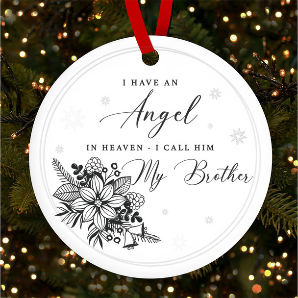 Brother Memorial Angel In Heaven Personalised Christmas Tree Ornament Decoration