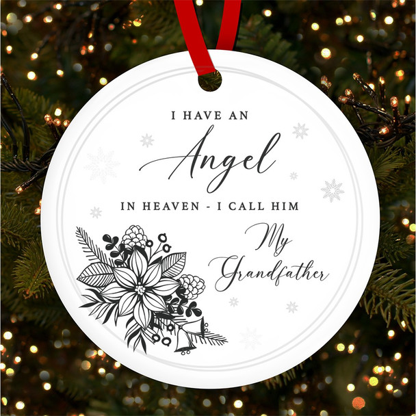 Grandfather Memorial Angel In Heaven Custom Christmas Tree Ornament Decoration