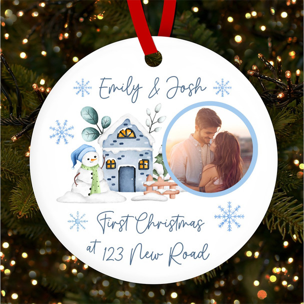 First At New Home Photo Winter Scene Custom Christmas Tree Ornament Decoration