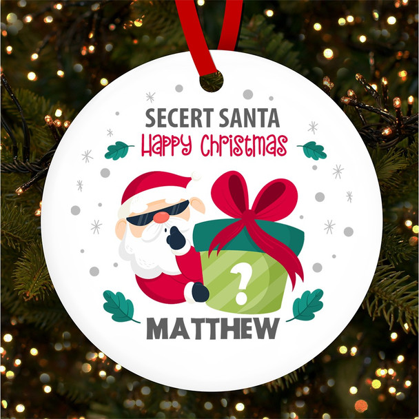 Secret Santa Snowflakes Personalised Christmas Tree Ornament Decoration
