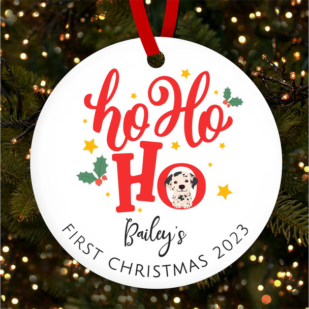 Ho Ho Ho Dogs First Puppy Style 11 Custom Christmas Tree Ornament Decoration