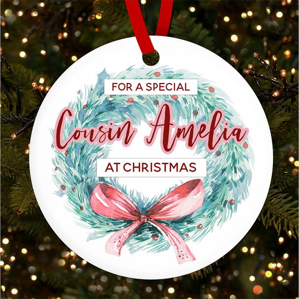 Special Cousin At Personalised Christmas Tree Ornament Decoration