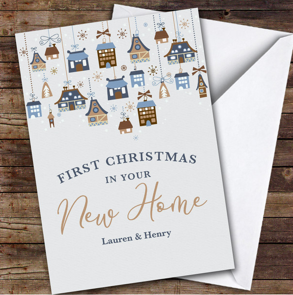 1st First Xmas New Home Hanging Ornaments Custom Personalised Christmas Card