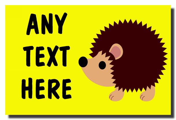 Yellow Hedgehog Personalised Jumbo Fridge Magnet