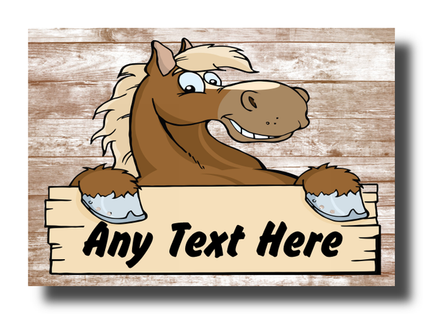 Cartoon Horse Personalised Jumbo Fridge Magnet