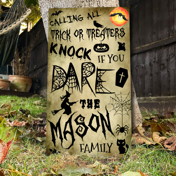 Trick Or Treaters Welcome To Knock Personalised Decoration Halloween Sign