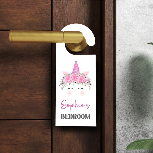 Personalized Unicorn Girl Kids Childs Bedroom Sign Personalised Door Hanger