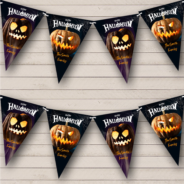 Scary Pumpkins Personalised Hanging Decoration Banner Halloween Party Bunting