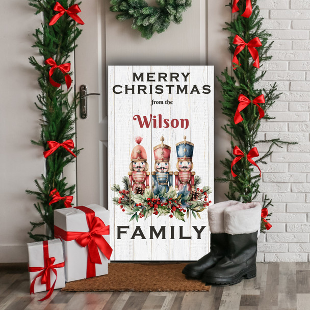 Nutcrackers Personalised Tall Decoration Family Christmas Indoor Outdoor Sign