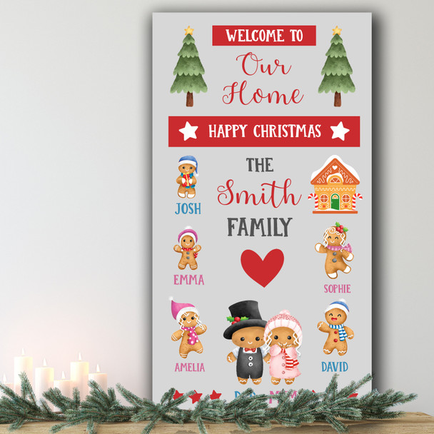 Welcome Home Gingerbread Personalised Decoration Christmas Indoor Outdoor Sign