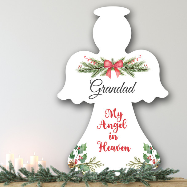 Grandad Memorial Personalised Angel Decoration Christmas Indoor Outdoor Sign