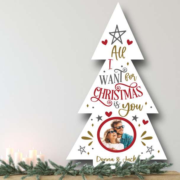 All I Want Is You Photo Personalised Tree Decor Christmas Indoor Outdoor Sign