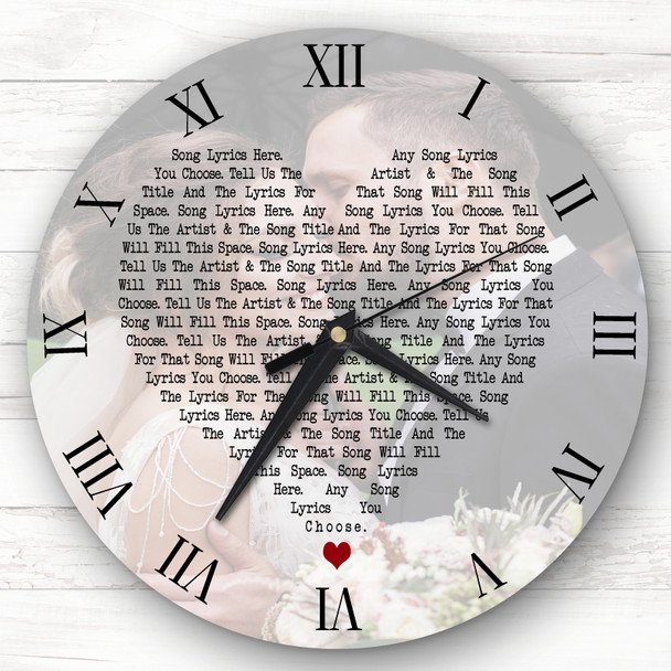 Any Song Lyrics Faded Photo Wedding Song  Custom Gift Personalised Clock