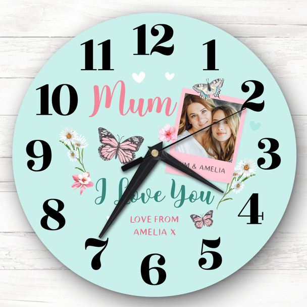 Mum I Love You Photo Gift Custom Gift Personalised Clock