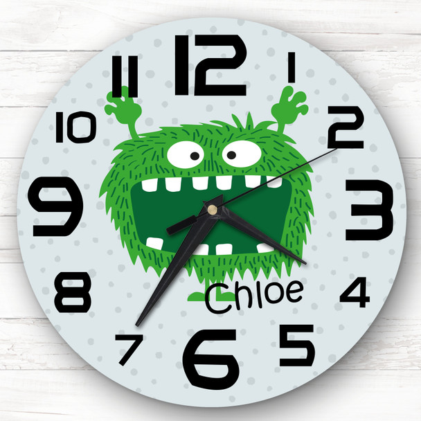 Green Monster Boys Room Custom Gift Personalised Clock