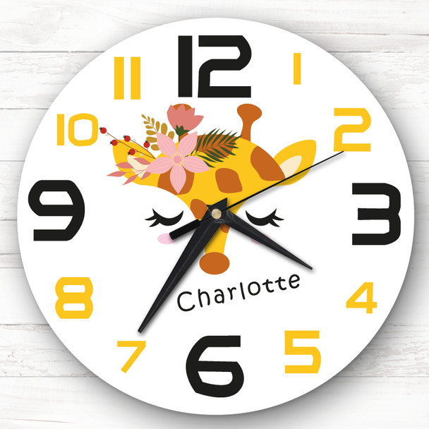 Kids Room Giraffe Face Custom Gift Personalised Clock