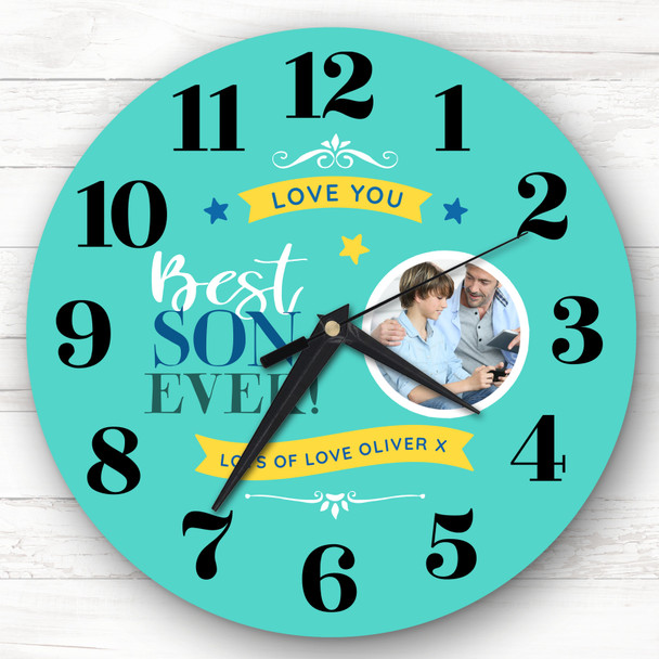 Best Son Ever Photo Custom Gift Personalised Clock