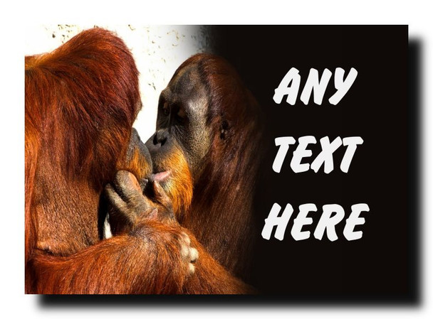 Kissing Orangutans Personalised Jumbo Magnet