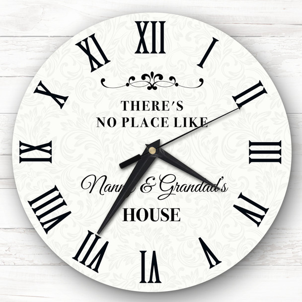 There's No Place Like Nanny and Grandad's House Gift Personalised Clock