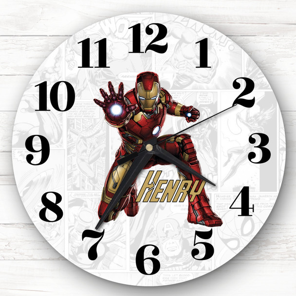 Marvel Iron Man Superhero Comic Heroes Personalised Gift Personalised Clock