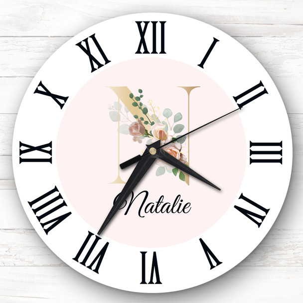 Floral Alphabet Name Initial Letter N Personalised Gift Personalised Clock Floral Alphabet Name Initial Letter N Personalised Gift Personalised Clock