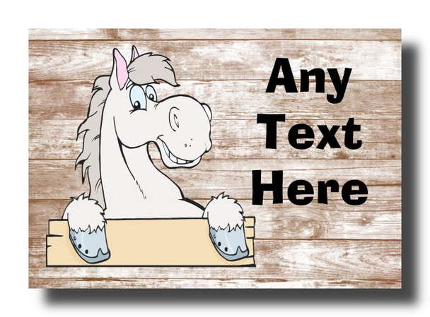 Grey Horse Shabby Personalised Jumbo Fridge Magnet