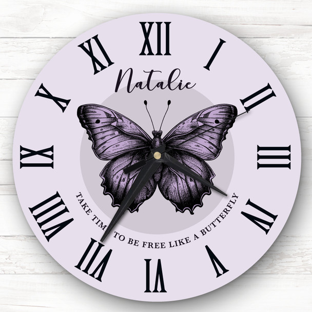 Purple Butterfly Be Free Personalised Gift Personalised Clock