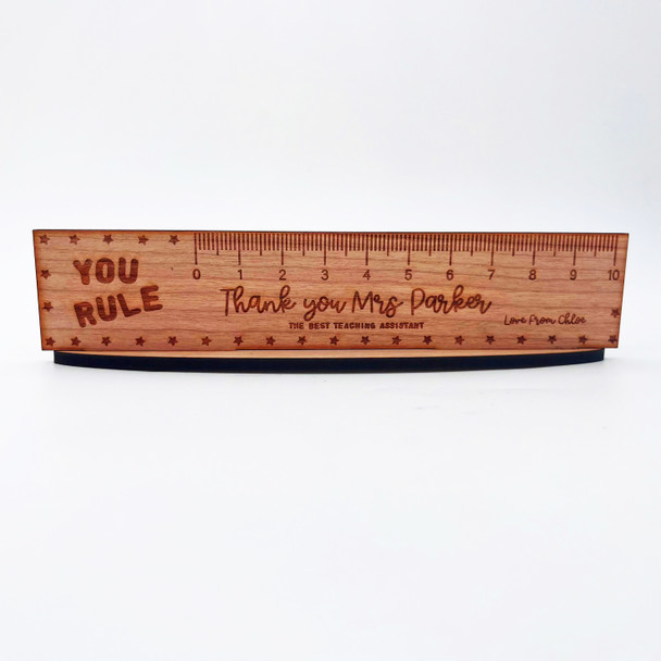 Ruler Thank You Teaching Assistant School Leavers Keepsake Personalised Gift