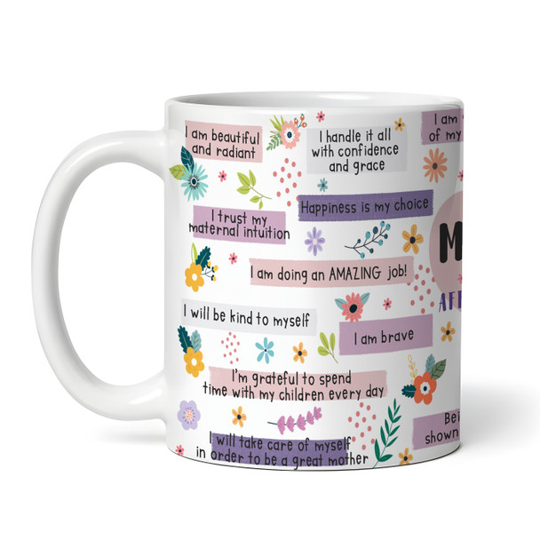 Purple Floral Gift For Mum Positive Daily Affirmations Tea Personalised Mug