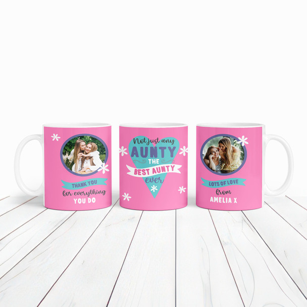 The Best Ever Aunty Gift Photo Pink Tea Coffee Personalised Mug