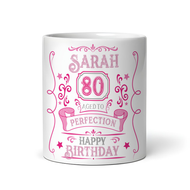 80th Birthday Gift Aged To Perfection Pink Photo Tea Coffee Personalised Mug
