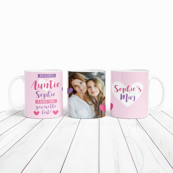 Amazing Auntie Gift Pink Photo Tea Coffee Personalised Mug