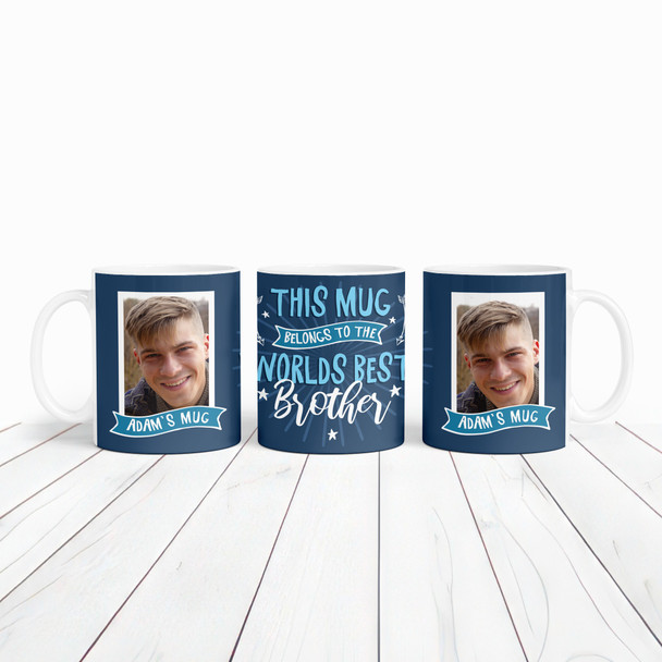 Belongs To Best Brother Gift Blue Photo Tea Coffee Personalised Mug