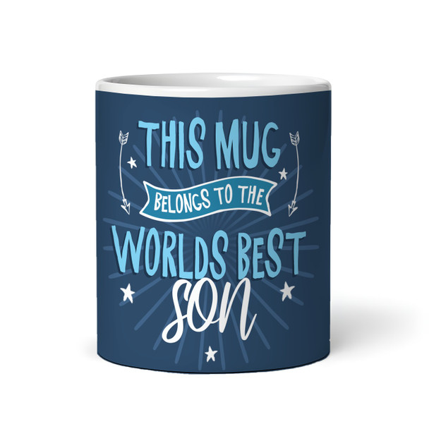 Belongs To Best Son Gift Blue Photo Tea Coffee Personalised Mug