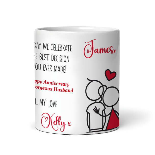 Best Decision Ever Made Wedding Anniversary Gift For Husband Personalised Mug