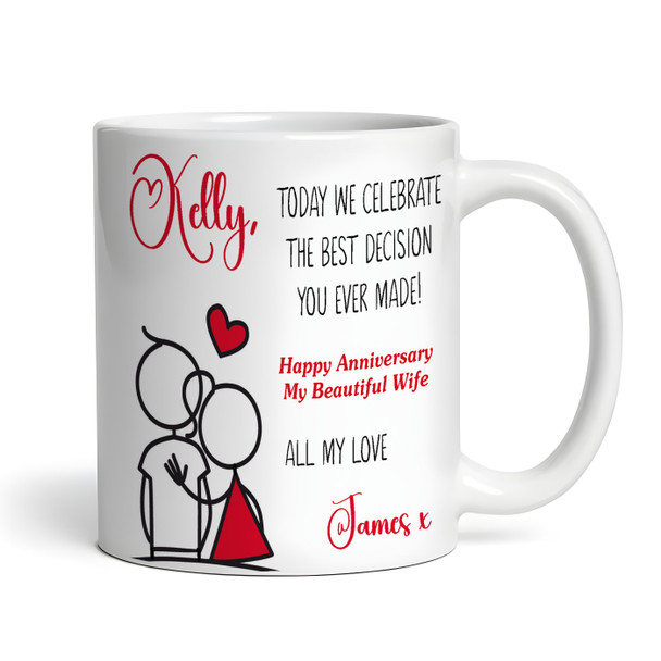 Best Decision You Ever Made Wedding Anniversary Gift For Wife Personalised Mug