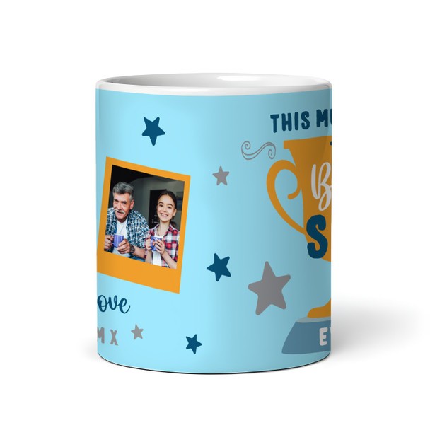 Best Son Gift Trophy Photo Blue Tea Coffee Personalised Mug