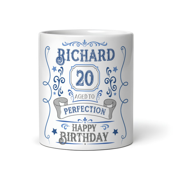 20th Birthday Gift Aged To Perfection Blue Photo Tea Coffee Personalised Mug