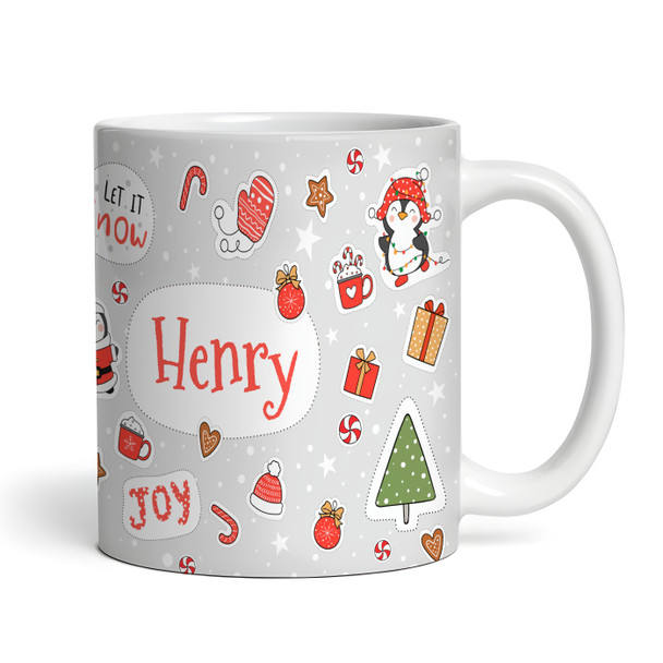 Christmas Gift Cute Icons Name Tea Coffee Personalised Mug