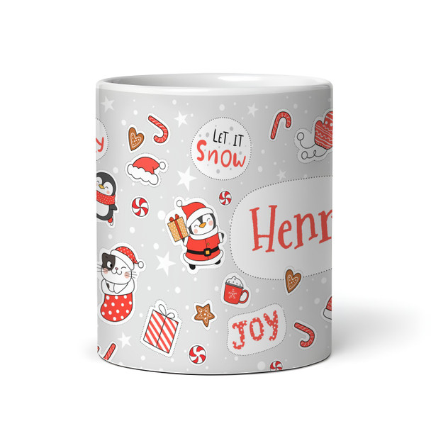 Christmas Gift Cute Icons Name Tea Coffee Personalised Mug