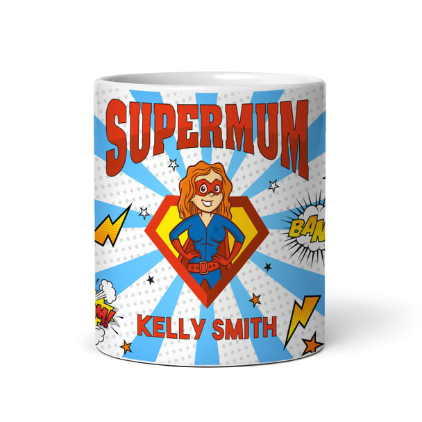 Gift For Mum Red Ginger Hair Female Superhero Tea Coffee Cup Personalised Mug