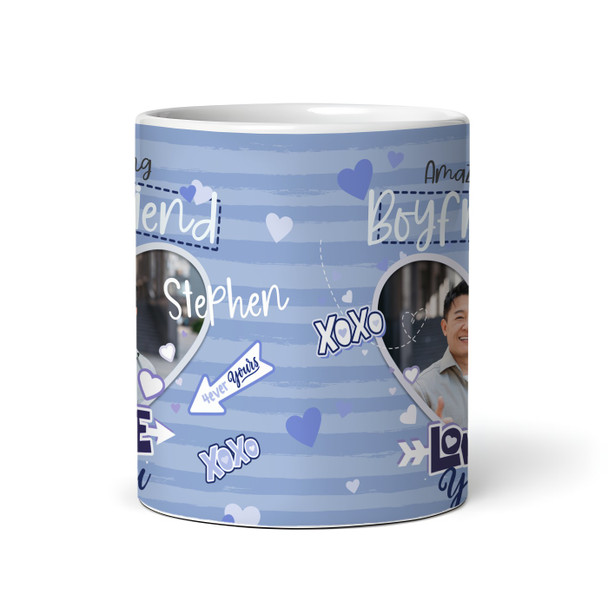Amazing Boyfriend Gift Blue Heart Photo Frame Tea Coffee Cup Personalised Mug