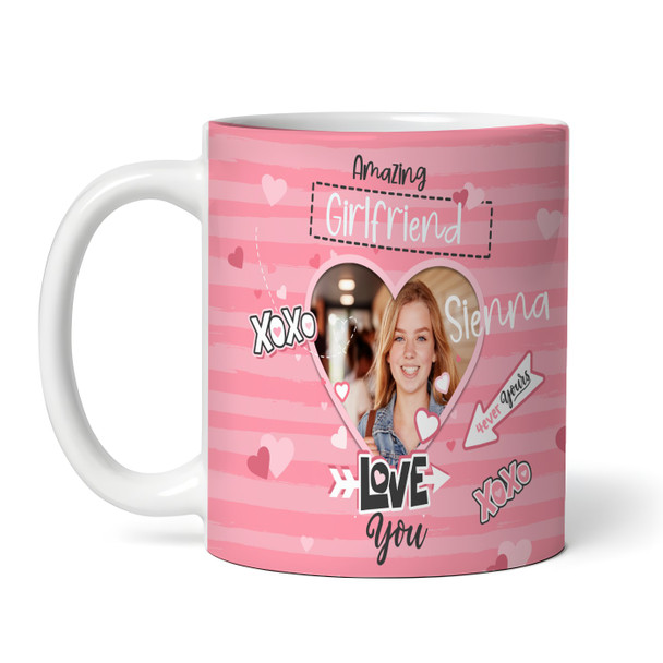 Amazing Girlfriend Gift Pink Heart Photo Frame Tea Coffee Cup Personalised Mug