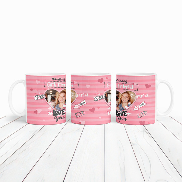 Amazing Girlfriend Gift Pink Heart Photo Frame Tea Coffee Cup Personalised Mug