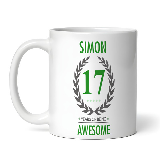 Present For Teenage Boy 17th Birthday Gift 17 Awesome Green Personalised Mug