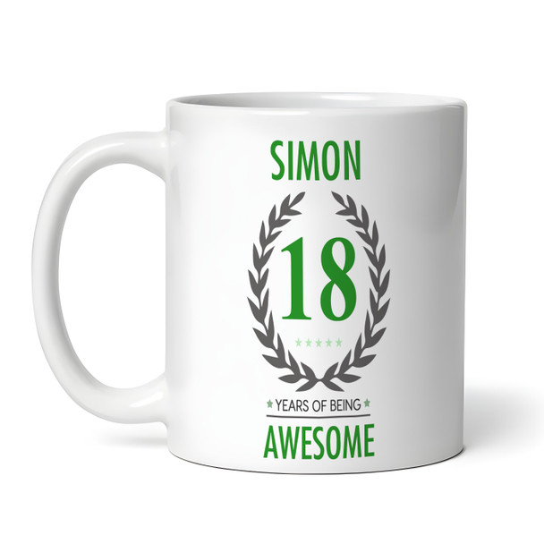 Present For Teenage Boy 18th Birthday Gift 18 Awesome Green Personalised Mug