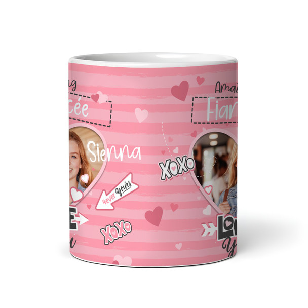Amazing Fiancée Gift Pink Heart Photo Frame Tea Coffee Cup Personalised Mug